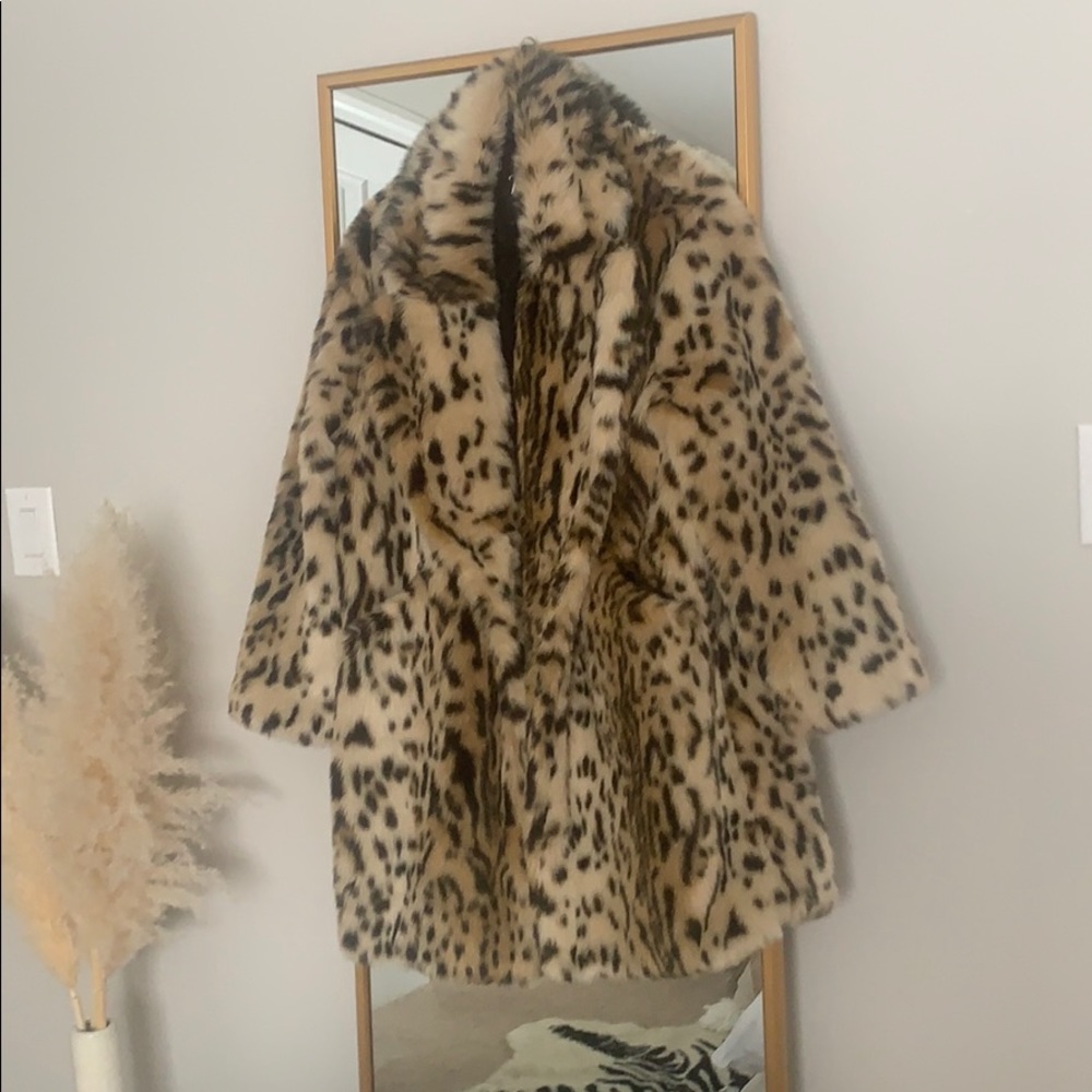 Zara Size M Faux Fur Coat